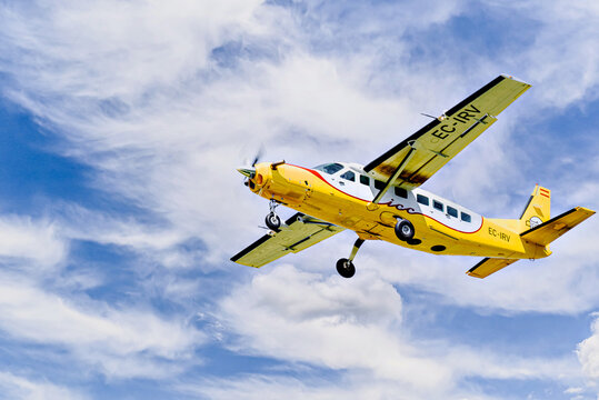 Barcelona, ​​Spain; March 30, 2025: Cessna 208B Grand Caravan - Cartographic Institute of Catalonia
landing at Josep Tarradellas Airport in Barcelona-El Prat.