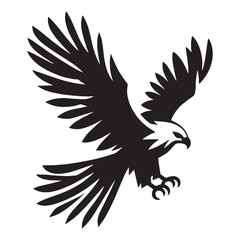 Elevated Kite silhouette with powerful wings – Kite illustration – Minimalist Kite vector – Bird silhouette

