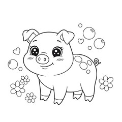 coloring gartoon cute animal by JN - pig