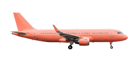 Isolated Pink Commercial Airplane