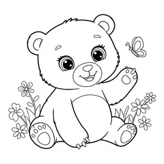 coloring gartoon cute animal by JN - bear