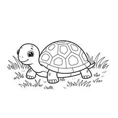 coloring gartoon cute animal by JN - turtle