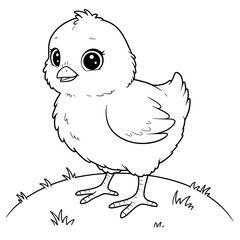 coloring gartoon cute animal by JN - chicken