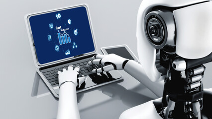 Cost reduction, cost saving concept shown on computer screen brisk, corporate business efficiently save cost and company resources by reduction of unnecessary expenses