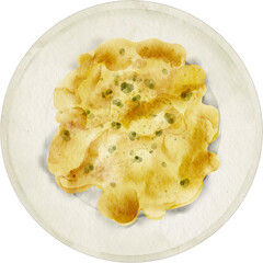 watercolor scrambled egg