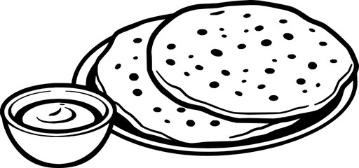 Flatbreads Served With Creamy Dipping Sauce