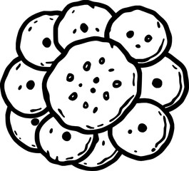 Stack of Round Flat Food Items Possibly Banana Slices