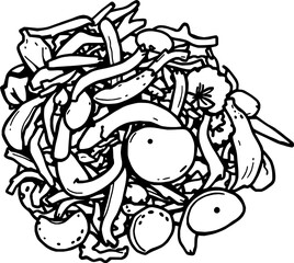 A Pile Of Organic Food Waste Ready For Composting