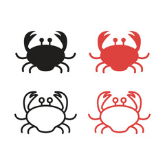 Crab Icon Set Vector Design.
