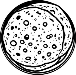 Overhead View of Two Round Pancakes in a Dish