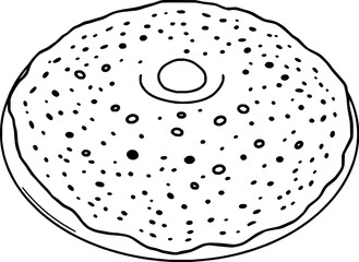 Delicious Sprinkled Donut A Simple Line Drawing