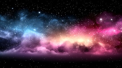 Fototapeta premium Colorful nebula in a vast cosmic expanse