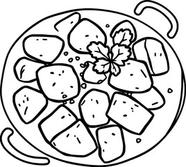 Delicious Spicy Potato Curry Dish in Orange Bowl