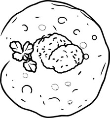 Creamy Mashed Potatoes with Parsley Garnish Top View