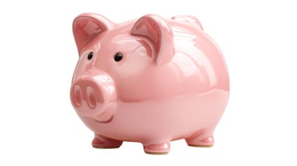 Charming pink piggy bank perfect for saving money at home