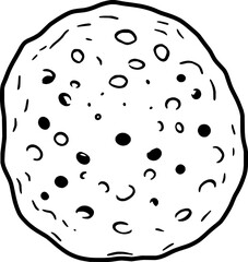 A Detailed Illustration Of A Round Holey Flatbread