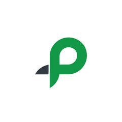 Abstract Green Letter P Concept
