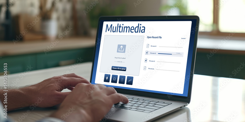 Poster multimedia cloud computing storage for uploading and store files online brisk for internet users and