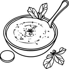 Creamy Yogurt Dip with Cucumber and Herbs in Pink Bowl