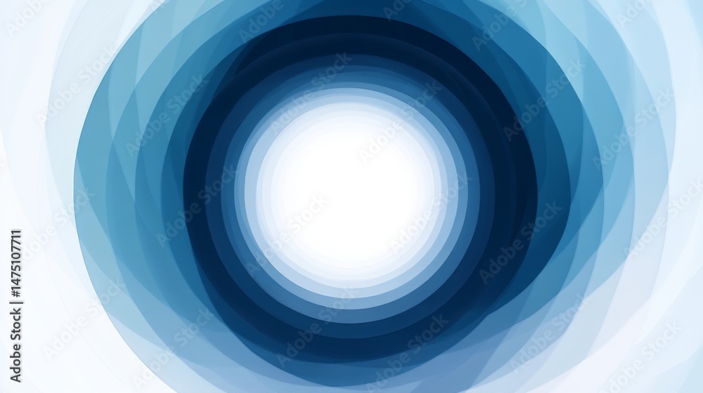 Fototapete an abstract background with a radial gradient, transitioning from deep blues to bright whites, creat