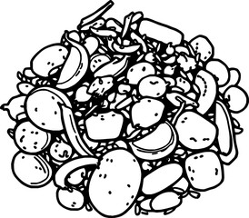 A Diverse Collection Of Fruits And Vegetables In A Pile