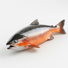 Obraz premium Vibrant Trout Swimming in Scenic River Amid Natural Surroundings Freshwater Fish in Outdoor Environment Healthy Eating and Sustainable Fishing Concept