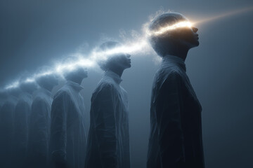 Focused Thought and Inner Light: Abstract Minds Concentrating, Mind wellness 