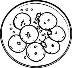 Sweet Creamy Dessert With Round Delicate Treats