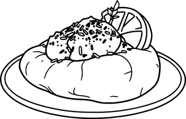 Creamy Dessert with Lemon and Sprinkles on Plate