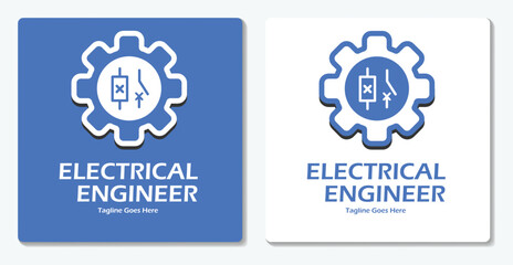 Electrical Contact simple logo Vector Flat Design