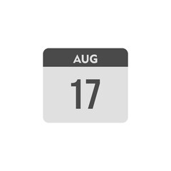 calender icon, 17 august icon with white background