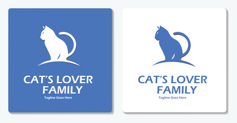 Obraz premium Cat Simple Logo Vector Flat Design