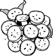 Sliced Zucchini Pile Fresh Green Vegetable Rounds