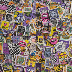 Vibrant Stickers: A colorful and energetic collection of stickers, brimming with designs and motifs. Perfect for creative projects and adding personality.