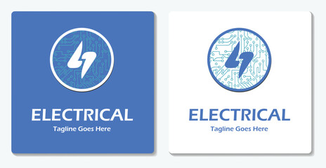 Electrical Thunder Logo Icon Vector Flat Design