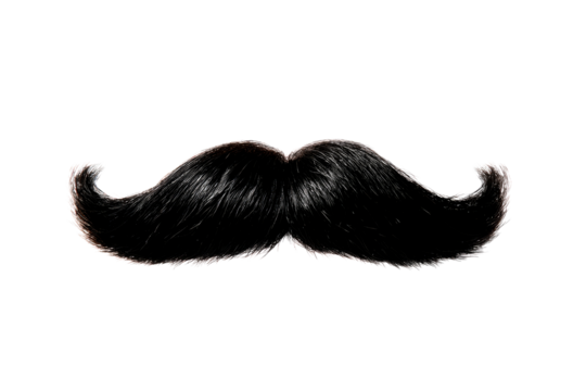 Unique black mustache on transparent background for fun events