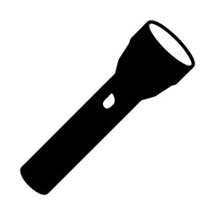 Simple black and white illustration of a flashlight used for illumination