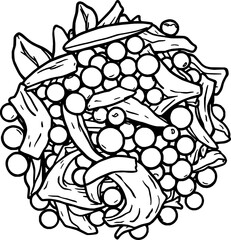 Fresh Green Peas and Vegetable Medley Illustration