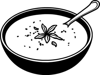 Creamy Soup Bowl with Star Anise and Spices