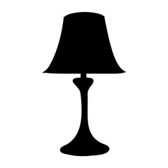 Silhouette of a lamp with a classic design against a white background