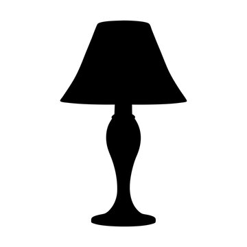 recommend clip art: Elegant Black Silhouette of a Table Lamp with Classic Design Elements