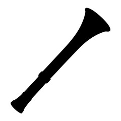 Silhouette of an Ancient Shawm, a Double Reed Woodwind Musical Instrument