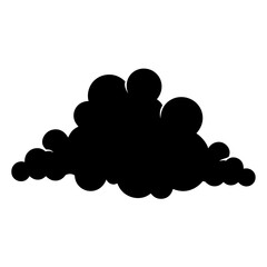 A single black cloud formed of many round forms isolated on white