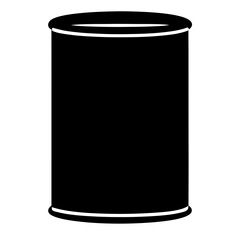 Isolated black canned food vector illustration, a simple symbol for your design