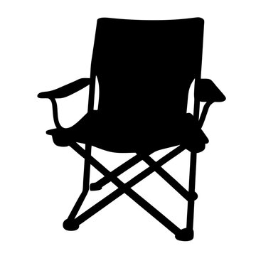 black camping chair silhouette clip art preview