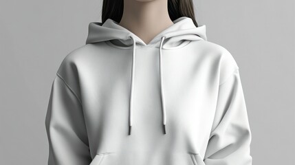 Woman's white hoodie close-up