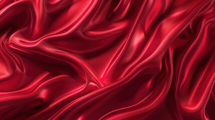 Fototapeta premium A red fabric with a soft wave pattern background