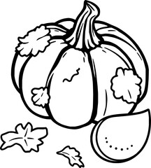 Autumn Pumpkin Illustration A Hand-Drawn Vegetable Design
