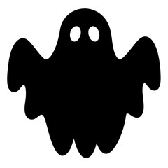 Simple black and white ghost silhouette for Halloween decorations and graphics