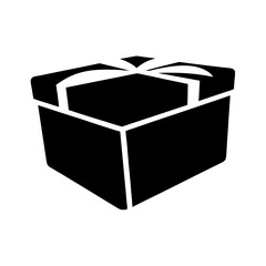 Minimalist black and white gift box vector with ribbon decoration vector art